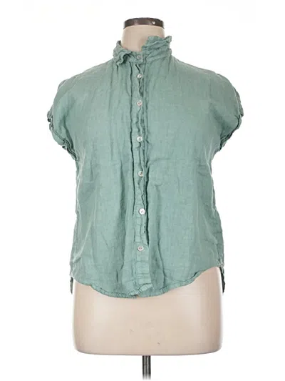 Pre-owned Meo Meli Sleeveless Button Down Shirt In Green
