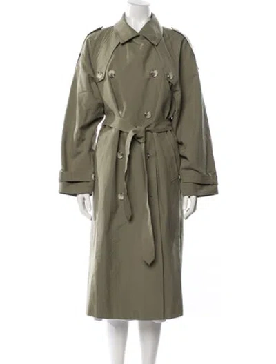 Pre-owned Meotine Trench Coat In Green