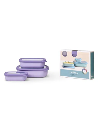Mepal Cirqula 3-piece Food Storage Container Set In Nordic Lilac