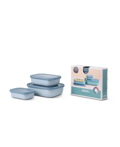 Mepal Cirqula 3pc. Rectangular Shallow Multi Bowl Set In Blue