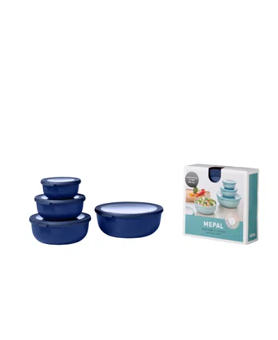 Mepal Cirqula 4pc. Round Shallow Multi Bowl Set In Blue