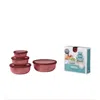 Mepal Cirqula Set Of 4 Storage Bowls In Vivid Mauve