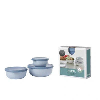 Mepal Cirqula Shallow Bowl Set – 6-piece Round Food Storage, Made In Holland In Blue