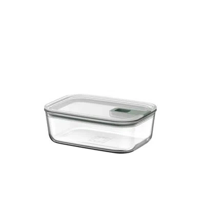 Mepal Easyclip 2.0 34oz Rectangular Borosilicate Glass Food Storage Container, Made In Holland In Clear