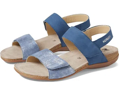 Mephisto Agave Sandals Women's 8 Blue Comfort Open Toe Adjustable Strap Rhs4164