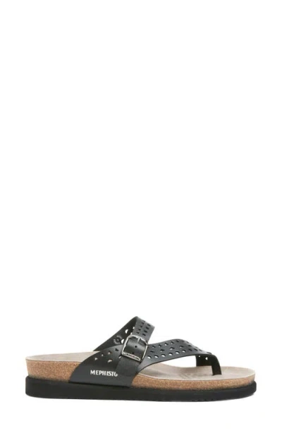 Mephisto Helen Toe Loop Sandal In Black Perf