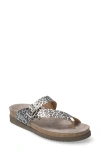 Mephisto Helen Toe Loop Sandal In Brown Panthera Print Leather
