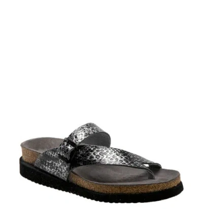 Mephisto Helen Toe Loop Sandal In Silver Cobra Print