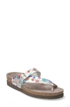 Mephisto Helen Toe Loop Sandal In Silver Metallic Leather