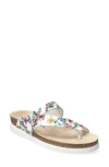 Mephisto Helen Toe Loop Sandal In White Multi L46477