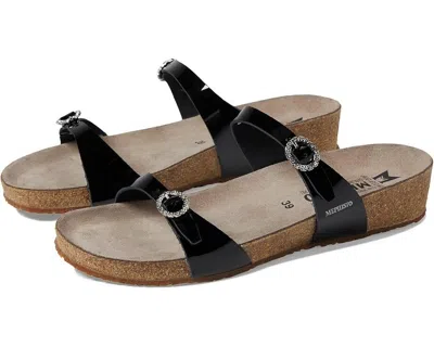 Mephisto Idelya Sandals Women's 10 Black Patent Leather Adjustable Strap Khd1154