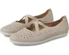 Mephisto Karla Perf Flats Women's Us 9.5 Taupe Leather Criss-cross Strap Zpo3056 In Neutral