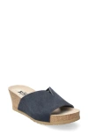 Mephisto Lisane Slide Sandal In Deep Blue Sandvel