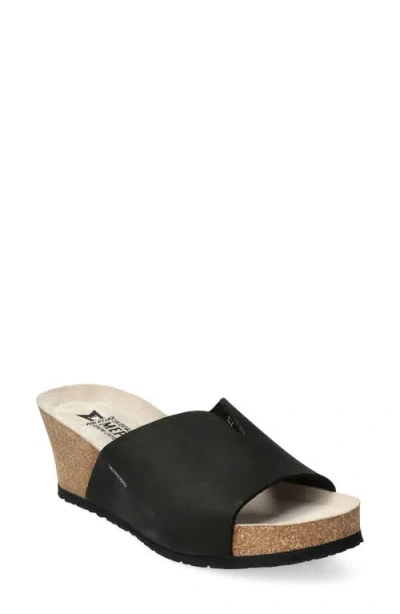 Mephisto Lisane Wedge Slide Sandal In Black