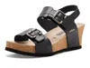 Mephisto Lissandra Platform Wedge Sandal In Black
