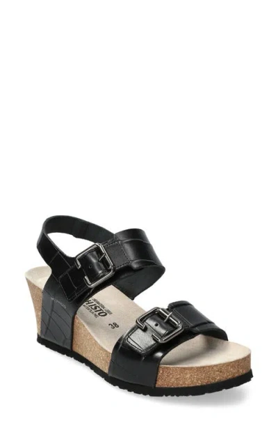 Mephisto Lissandra Platform Wedge Sandal In Black