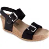 Mephisto Lissandra Platform Wedge Sandal In Black Bucksoft Leather