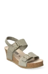 Mephisto Lissandra Platform Wedge Sandal In Light Khaki