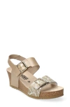 Mephisto Lissandra Platform Wedge Sandal In Gold