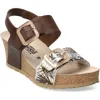 Mephisto Lissia Wedge Sandal In Dark Brown