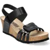 Mephisto Lucia Wedge Sandal In Black