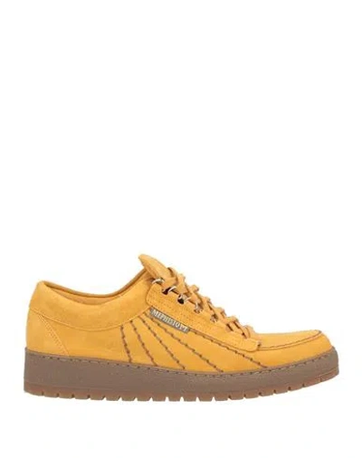 Mephisto Man Sneakers Marigold Size 10.5 Leather In Yellow