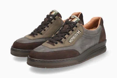 Pre-owned Mephisto Men's Match Dark Brown Nomad 551 Flat Heel Lace-up Sneakers