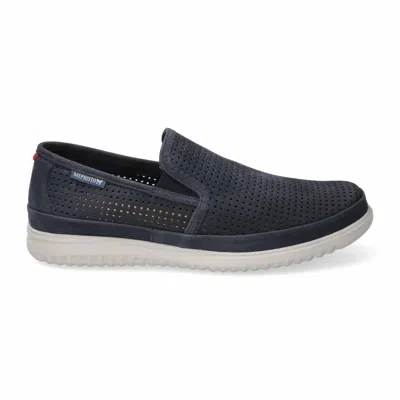 Mocassini Mephisto Tiago Uomo In Nabuk Blu Navy - Leggeri, Traforati, Suola SHOCK-ABSORBER E Soletta SOFT-AIR, Taglia 46
