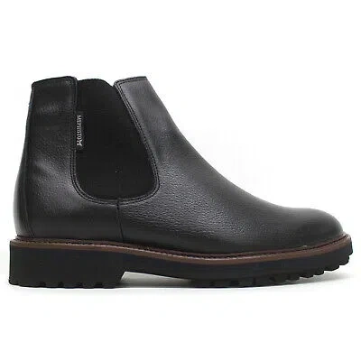 Pre-owned Mephisto Mens Boots Benson Casual Zip-up Pull-on Chelsea Full Grain Leather In Black