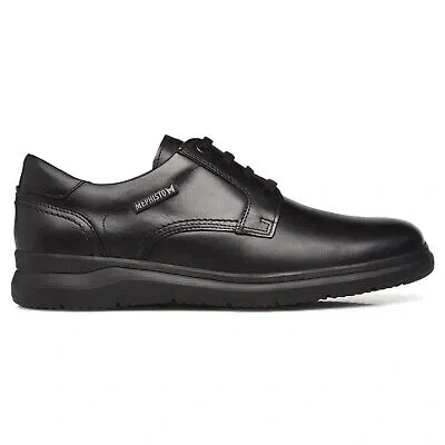 Pre-owned Mephisto Mens Shoes Almeric Formal Lace-up Derby Full Grain Leather In Black