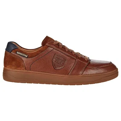 Pre-owned Mephisto Mens Trainers Hugh Casual Lace-up Low-top Outdoor Sneakers Leather In Hazelnut