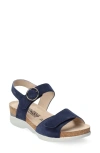Mephisto Oriana Strappy Wedge Sandal In Midnight Blue