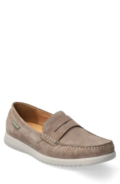 Mephisto Titouan Penny Loafer In Warm Grey Velours