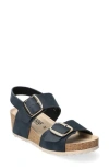 Mephisto Lissandra Platform Wedge Sandal In Navy