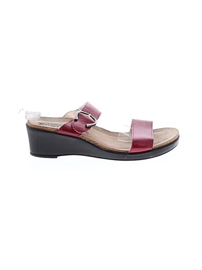 Pre-owned Mephisto Wedges In Burgundy