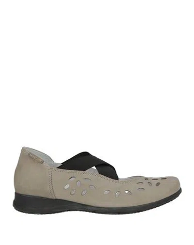 Mephisto Woman Ballet Flats Light Grey Size 6.5 Leather In Gray
