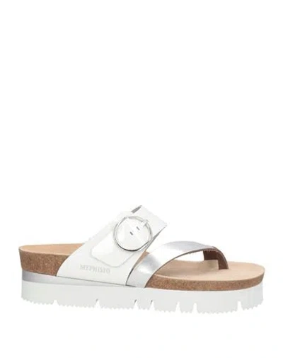 Mephisto Woman Thong Sandal Silver Size 7 Leather