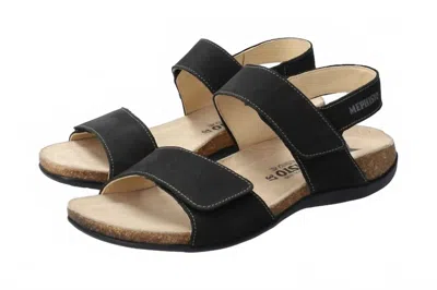 Mephisto Women's Agave Sandal In Black Bucksoft 6900 In Multi