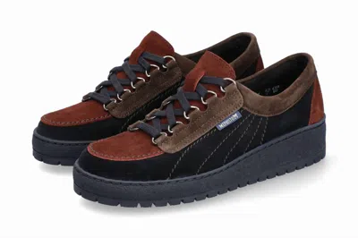 Mephisto Women's Lady Hand Stitched Oxford Shoes In Blue Velour In Multi