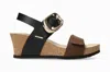 Mephisto Women's Leandre Lightweight Walking Wedge Sandal In Dark Brown In Brown
