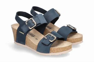 MEPHISTO WOMEN'S LISSANDRA WEDGE HEELS IN NAVY