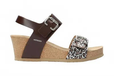 Mephisto Women's Lissandra Wedge Sandals In Chestnut Panthera In Multi