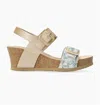 Mephisto Women's Lissia Lightweight Walking Wedge Sandal In Platinum Perla In Multi