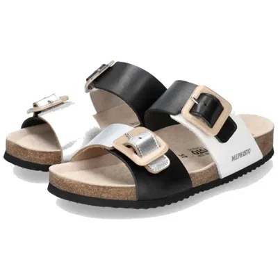 Mephisto Women's Madison Sandal In White/blk/sil In Multi