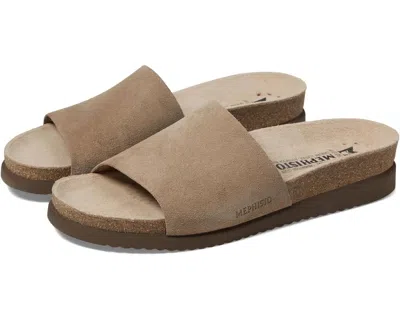 Mephisto Women's  Hanik Sandals Gray Suede Round Toe Slip-on Slide Zogg2233
