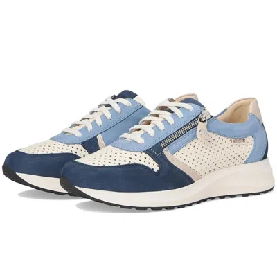 Mephisto Women's  Kim Perf Sneakers Jeans Blue Velvet Leather Shoes Zogg2372