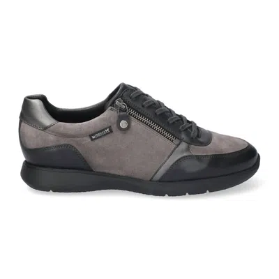 Mephisto Women's Monia Leather Trainers Sneakers In Carbon In Gray