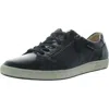 Mephisto Womens Lace-up Leather Casual And Fashion Sneakers In Carbon