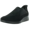 Mephisto Womens Stretch Leather Wedge Boots In Black