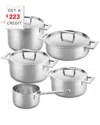 Mepra 10pc Attiva Stainless Steel Pewter Set With $223 Credit